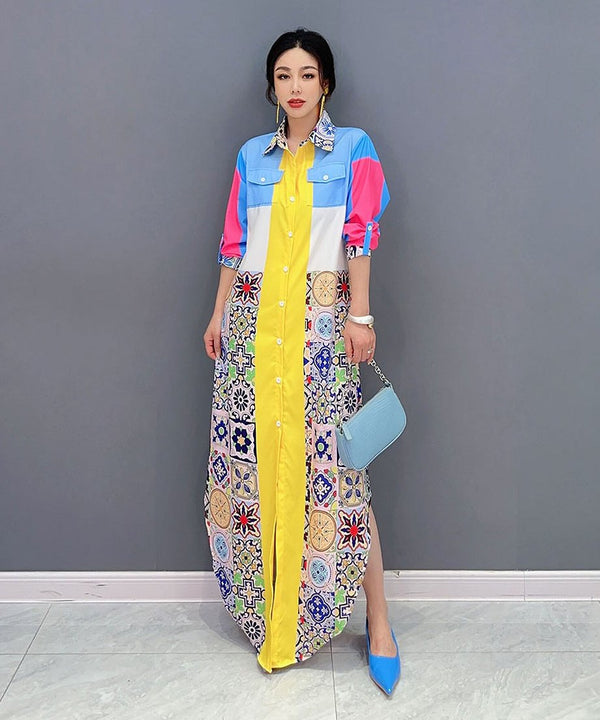 Panel Print Dress